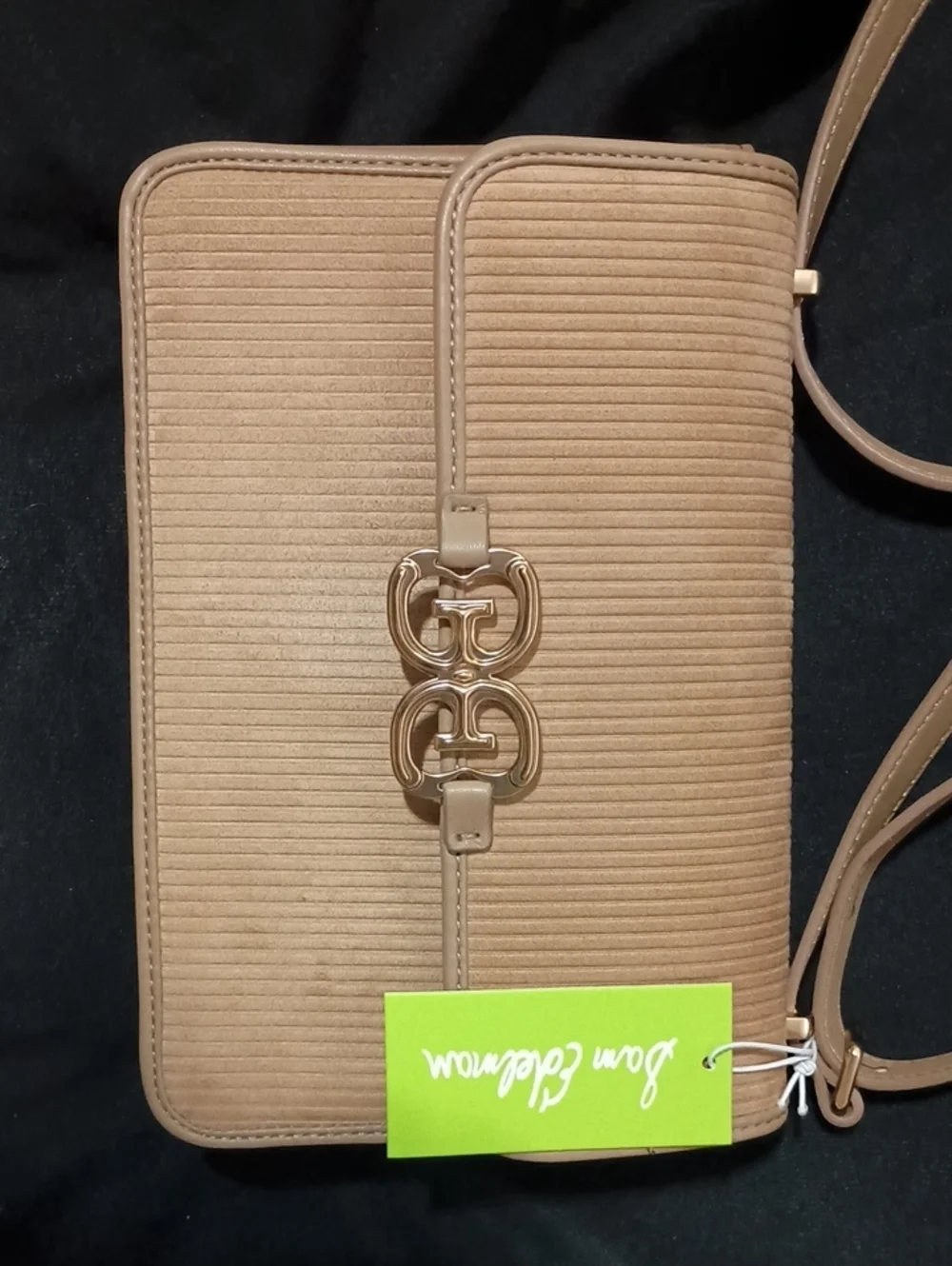 NWT Sam Edelman Crossbody/Over-the-Shoulder Handbag Lt.Brown Corderoy Long Strap